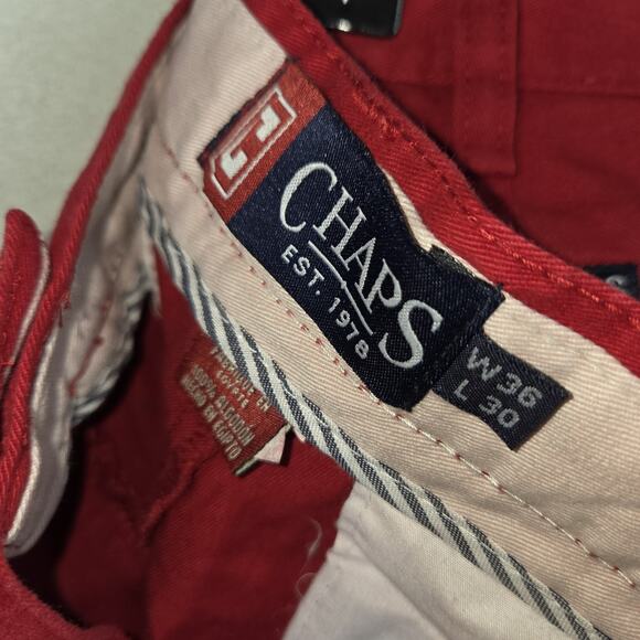 Vintage Chaps Ralph Lauren Pants Mens 36x30 Red NWT Workwear Preppy - Picture 13 of 14